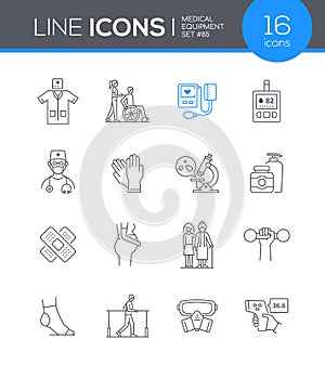 Medical equipment - modern line design style icon set