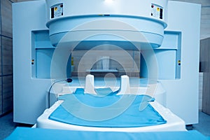 Medical equipment. MRI room in hospital. Background.