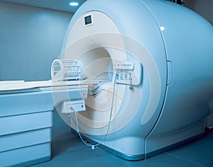 Medical equipment. MRI room in hospital. Background.