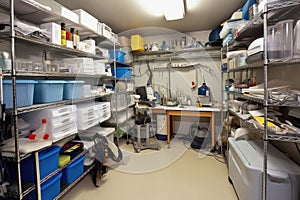 medical equipment stored in orderly and organized manner