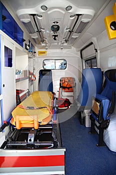 Medical equipment in vans ambulance