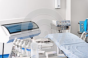 Medical equipments situating in hospital room