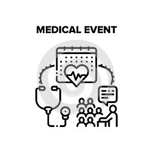 Medical Event Vector Concept Black Illustration