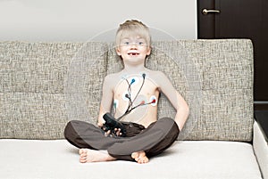 Medical examination of heart of the child