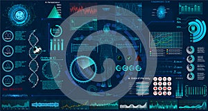 Medical examination HUD elements set. interface