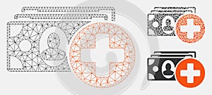 Medical Expences Vector Mesh Network Model and Triangle Mosaic Icon