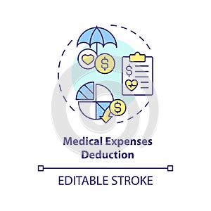 Medical expenses deduction multi color concept icon