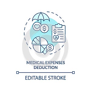 Medical expenses deduction soft blue concept icon