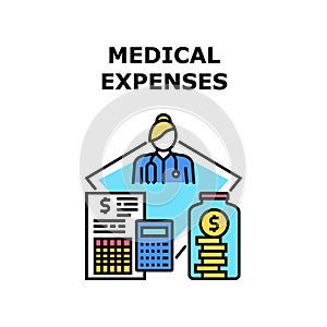 Medical expenses icon vector illustration