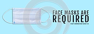 Medical face mask required advertising banner photo