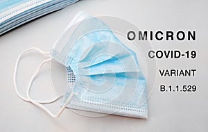 Blue mask, covid-19 Omicron variant B.1.1.529