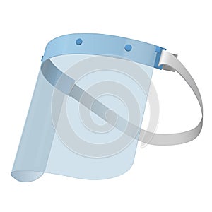Medical face shield transparent face mask for doctor protection realistic vector illustration