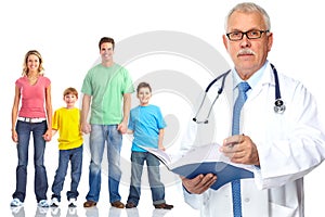 Medical family doctor and patients.