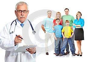 Medical family doctor and patients.