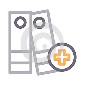 Medical files vector color line icon