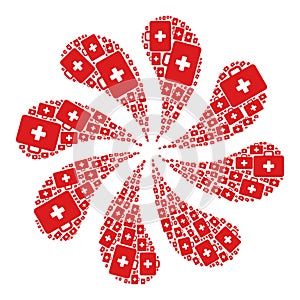 Medical First Aid Icon Twirl Abstract Flower