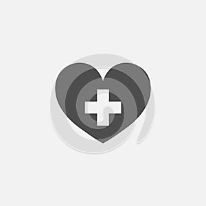 Medical flat symbol icon for web in trendy flat style isolated on grey background