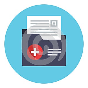 Medical folder with patient history file vector illustration