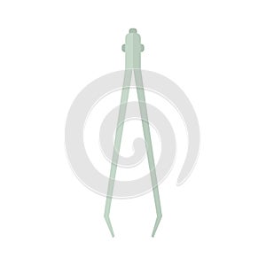 Medical forceps icon flat isolated vector