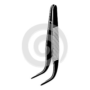 Medical forceps icon, simple style