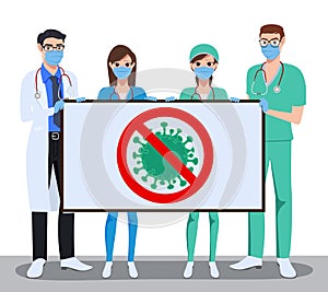 Medical front liners characters vector concept design. Medical team doctors and nurses character