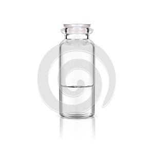 medical glass bottle with white plastic stopper