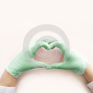 Medical glove. Surgery doctor hand. Medicine healthcare operation equipment