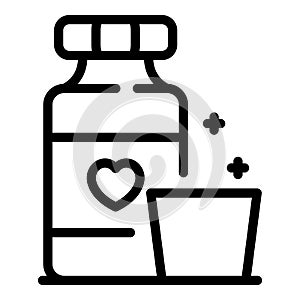 Medical glucose syrup icon, outline style photo