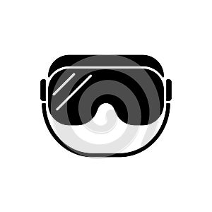 Medical goggles black glyph icon