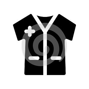 Medical gown solid filled icon vector illustration