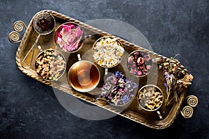 Medical healing herbs and herbal tea