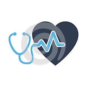 Medical and Health care concept represented by stethoscope and heart icon. Vector illustration isolated on white background