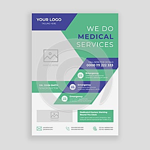 Medical Health care flyer poster template design, report leaflets cover brochure pamphlet annual, a4 print layout with blue color