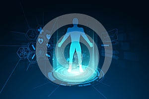 Medical health care human body diagnostics template concept back photo