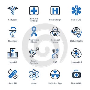 Medical & Health Care Icons Set 1 - Blue Series