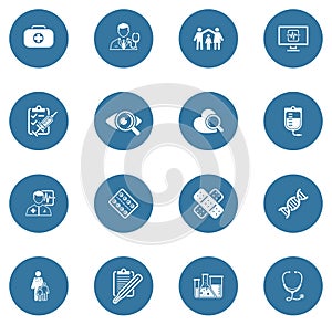 Medical and Health Care Icons Set. Flat Design