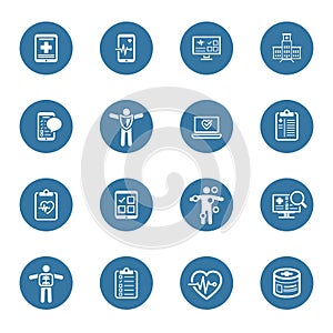 Medical & Health Care Icons Set. Flat Design.