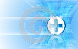 Medical health care logo on rectangle abstract design background