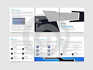 Medical and health care Modern Square Trifold brochure presentation, Creative Health service template