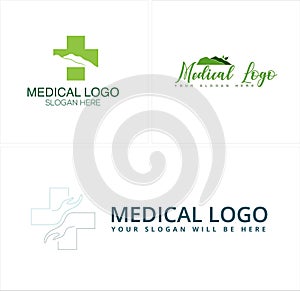 Medical health care nature logo design