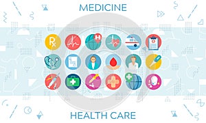 Medical health care web banner concept illustration flyer