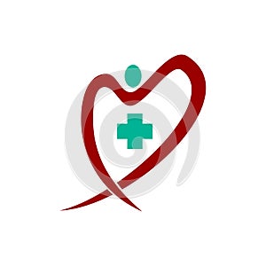 Medical Health Clinic Heart Illustration logo vector template