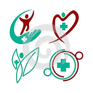 Medical Health Cross Clinic Person Illustration logo vector