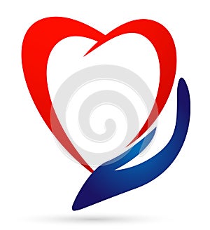 Medical health heart care clinic people healthy life care logo design icon on white background