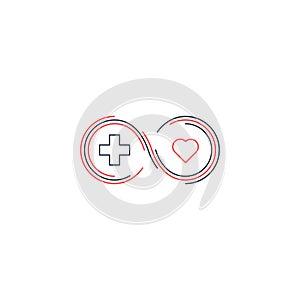 Medical health insurance icon and logo concept