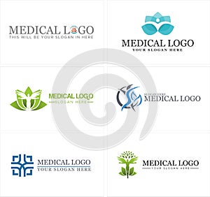 Medical health nature people logo design
