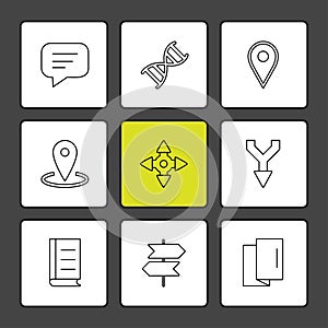 medical , health , navigation , conversation , eps icons set vector