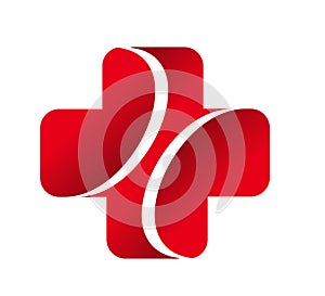 Medical health service cross logo vector online doctor logo design symbol.