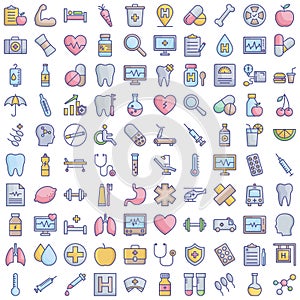 Medical and Health Vector icons Set fully editable