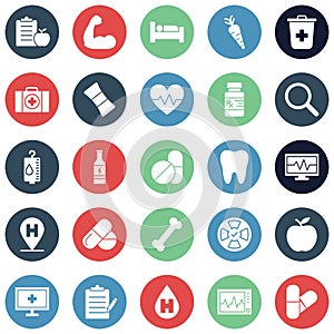 Medical and Health Vector icons Set fully editable